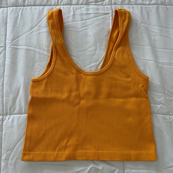 Orange Ribbed Tank - Picture 2 of 3
